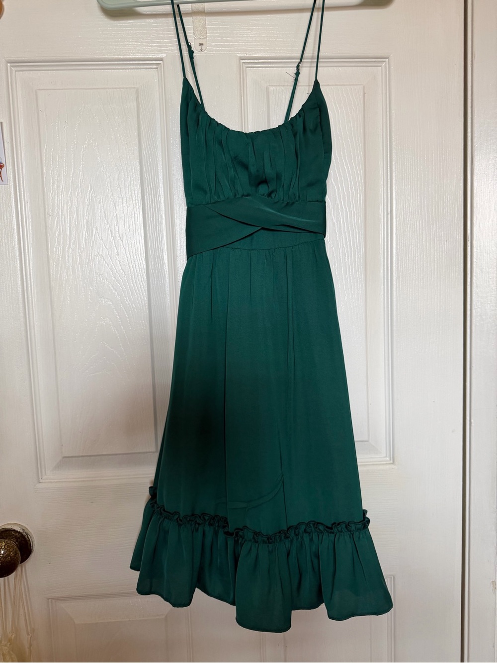 Selfie Leslie Emerald Green Spaghetti Strap Mini Dress